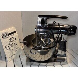 Vtg Sunbeam Mixmaster 12 Speed Stand Mixer, 2 Bowls, Beaters, Hooks, Cover